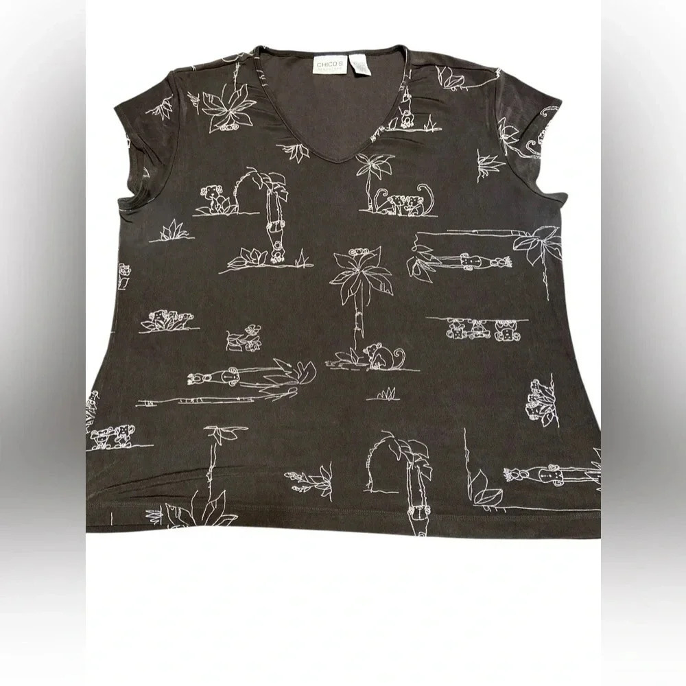 🐒 CHICOS travelers monkey top 🐒